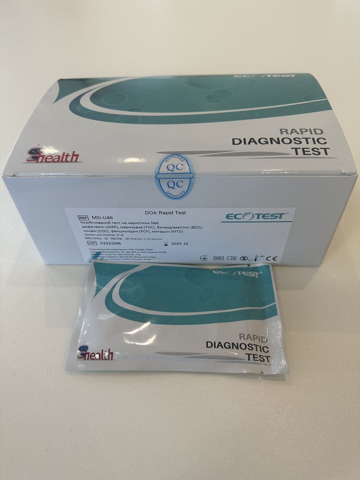 Комбінований тест на наркотики №6, MD-U46 (крапельний метод)